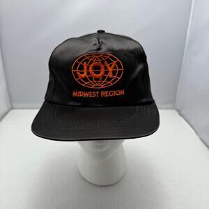 Vintage Joy Midwest Region Black Satin Snapback Hat Orange Embroidery